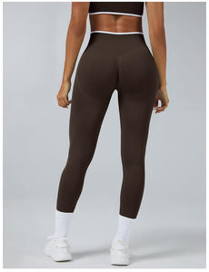 Mallas de gimnasio sin costuras para mujer con logotipo personalizado, pantalones de Yoga con glúteos fruncidos, mallas de entrenamiento Push up Tev, mallas sexis de cintura alta para mujer - Product Image 3