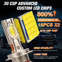 200W Super Bright 6000K LED Phare Ampoule H4 H7 H11 H3 9005 9006 9012 pour Corolla Civic Camry Accord Etc.