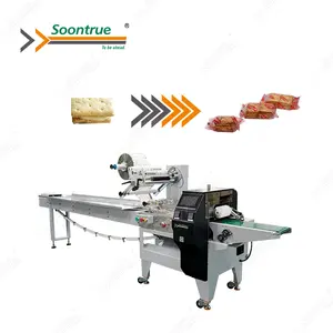 Automatic Cookie Biscuit Waffle Wafer Bar Pillow Wrapping Horizontal Flowpacking Machine