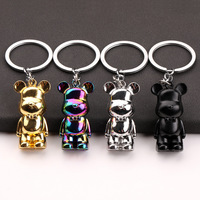 4 Style New Glossy Violent Bearkeychain Fashion Pendant Animation Keychain Violent Bear 3d metal Keychain