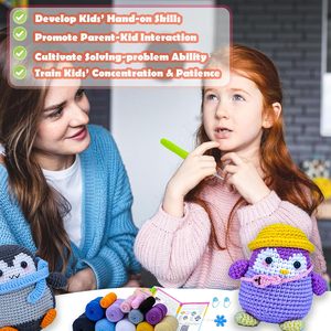 Tự Làm Làm Bằng Tay Crochet Kit Set Chim Cánh Cụt Handmade Crochet Túi Đồ Chơi Búp Bê Chất Liệu Gói Kit Hướng Dẫn Cho Người Mới Bắt Đầu Người Lớn Đan - Product Image 6