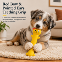 Jouet à mâcher couineur pour chien en latex naturel, forme jaune moderne, pour le nettoyage des dents, jouet de dentition souple pour petits/moyens chiens