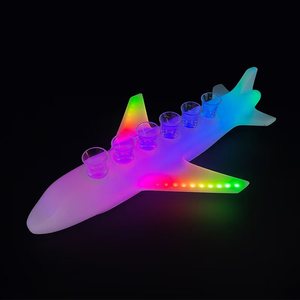 Vassoio Luminoso a LED a Forma di Aeroplano |   Bicchiere da shot a forma di aereo ricaricabile con cambio colore per discoteche, bar, decorazioni per feste VIP - Product Image 5