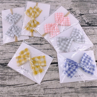 Pinces à cheveux écossais pour bébés filles, bandeau élastique en Nylon, accessoires pour cheveux, emballage personnalisé