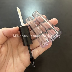 ISMAN Tube de brillant à lèvres double embout de luxe 4 ml, flacon transparent noir pour mascara et eye-liner, <span class=keywords><strong>vente</strong></span> en gros, marque <span class=keywords><strong>privée</strong></span> professionnelle - Product Image 2