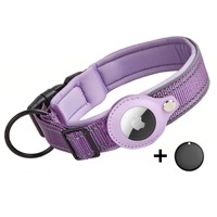 Collier de suivi pour chien AirTag compatible Google Android, version internationale, motif en fer solide, décoration en fourrure