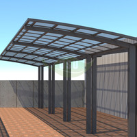 Abri double pour voiture en aluminium / Garage avec toiture en polycarbonate