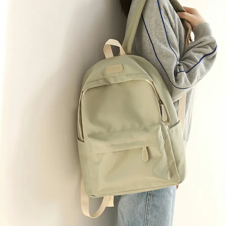 wholesale custom logo casual canvas backpack teenager cotton school bags