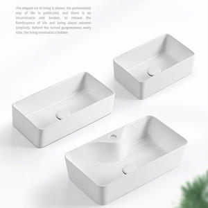 Vente chaude <span class=keywords><strong>Blanc</strong></span> Rectangle Céramique Art Lavabo Lavabo Lavabo <span class=keywords><strong>Blanco</strong></span> Lavabos De Comptoir De Salle De Bains Personnalisés - Product Image 2