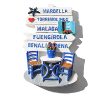 Aimant de réfrigérateur personnalisé 3D en résine Espagne Souvenir Ibiza Marbella Malaga San Antonio Aimants décoratifs promotionnels pour réfrigérateur