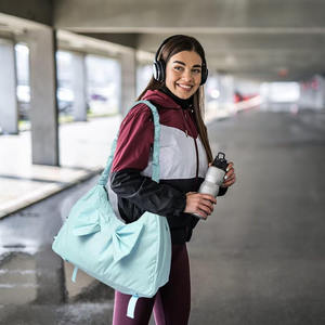 Échantillon gratuit Sac de yoga pliable et léger personnalisé Sac de yoga en tissu Oxford 600D imperméable de haute qualité avec sangle réglable - Product Image 2