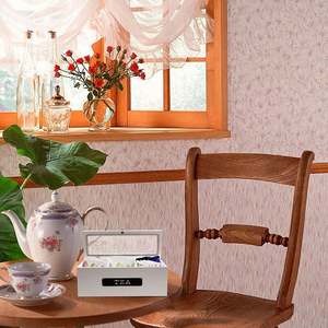 Caja de Té Rectangular de Madera Hecha a Mano con Cajón y Espacio de Almacenamiento para el Hogar y la Cocina - Product Image 6