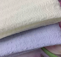 2402 #   Tissu en dentelle texturé ondulé en maille warp, polyester/spandex, imperméable et extensible pour vêtements de mode féminine, vente en gros
