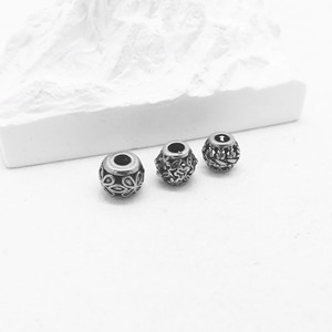 Perles entretoises florales en acier inoxydable Yunnique pour la fabrication de bracelets, composants de bijoux ronds moulés de 8 mm - Product Image 2