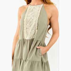 Nuevo Vestido de Verano Estilo Boho Casual, Corte A, con Encaje Frontal, Sin Mangas, con Volantes, Mini Vestido para Mujer - Product Image 4