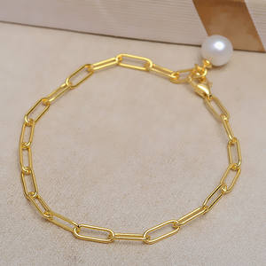 Bracelet chaîne épaisse en argent S925 pour hommes et femmes, support vide baroque, élégant bracelet et jonc en perles, accessoire - Product Image 4