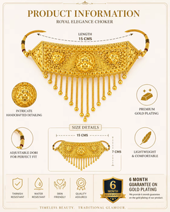 Compre un conjunto de 24 accesorios de moda chapados en oro de 15 cm con gargantilla Dori para novias y ocasiones festivas, de exportadores. - Product Image 3