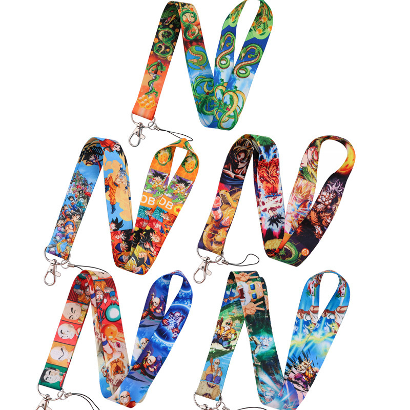 ID Card Anti-Lost Accessories Wholesale Cartoon Dragon Son Goku Design Lanyards Phone Neck Hanging USB Lanyard Promotional Gifts