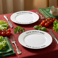 Fabrication Sur Mesure Vente en Gros Assiettes en Porcelaine Blanches pour Restaurant avec Logo