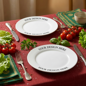 Fabrication Sur Mesure Vente en Gros Assiettes en Porcelaine Blanches pour Restaurant avec Logo - Product Image 2