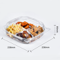 RESG grande collation restauration rapide transparent PET rPET livraison 9 pouces boîtes d'emballage pour hamburger personnalisées récipient à hamburger en plastique avec couvercle