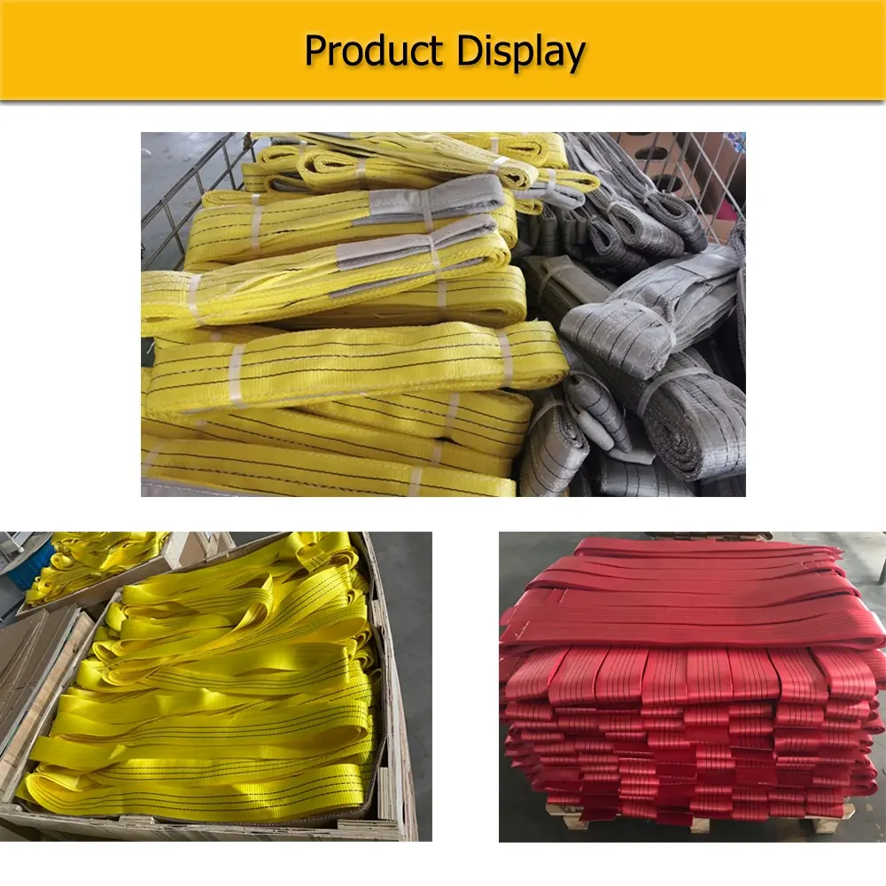 3Ton 3M 4:1 Flat Webbing Sling Customized Polyester Eye Type High Strength Product Webbing Sling for Lifting