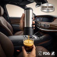 Cafetière électrique miniature portable 12V personnalisée en acier inoxydable pour les voyages et le camping en voiture