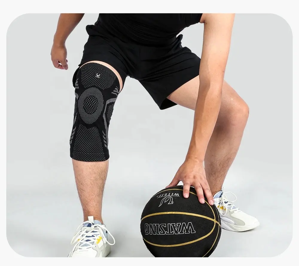 Nieuwe Trendy Sport Knie Brace Ondersteuning Tennis Basketbal Siliconen Knie Pad Fitness Gym Compressie Knie Mouw Patella Protector