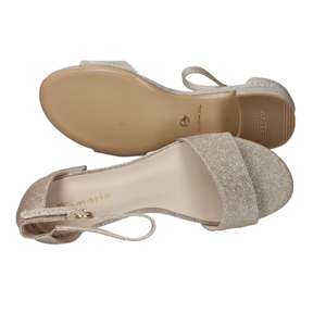 Tamaris Women's <b>Heeled</b> <b>Sandal</b> 4 Cm Gold Glitter <b>Ankle</b> <b>Strap</b> Formal Wear - Product Image 6