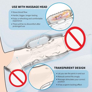 Condón Masculino para Agrandamiento del Pene, Engrosamiento, Retención de Esperma, Corrección del Prepucio, con Cristales y Diseño de Dientes de Lobo - Product Image 3