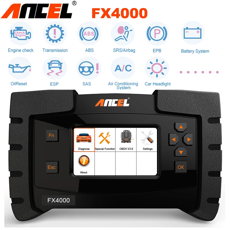 ANCEL FX6000 OBD2 Scanner With All System Automotive Code Reader Vehicle OBDII Diagnostic Scan Tool For Engine ABS SRS Transmission TPMS EPB In | Whizz Code Readers & Scan Tools - Foto 2