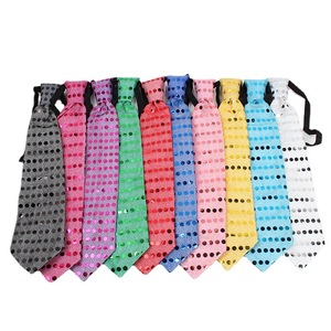 Corbata intermitente de lentejuelas de rendimiento con luz LED Corbata de tela de nailon para fiestas Decoración de accesorios de fiesta - Product Image 6