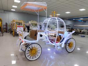 Nouvelle Conception - <span class=keywords><strong>Voiture</strong></span> de Tourisme Royale à 4 Roues - Carrosse Princesse Classique Cendrillon - Carrosse Électrique en Acier à Batterie - Product Image 4