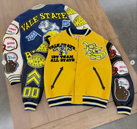 Fabricant OEM, vente en gros, veste de baseball décontractée personnalisée avec logo de designer, veste en coton unisexe, veste universitaire