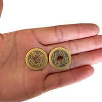 Pièces de monnaie chinoises anciennes en laiton Feng Shui 3D pour la chance et l'argent