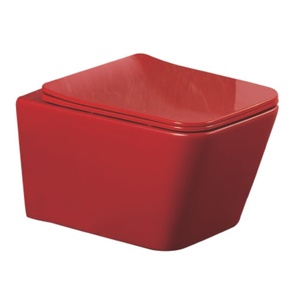 โถสุขภัณฑ์ติดผนังแบบซ่อนถังน้ำ ดีไซน์ทันสมัย สีสันสดใส ระบบกดน้ำแบบฝังผนัง - Product Image 2