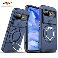 TPU + PC avec fenêtre couverture arrière support en métal rotatif à 360 degrés étui de téléphone portable pour Google Pixel 7 Pro 10 9 Pro XL Pixel 8 9A