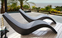 Chaise en forme de S pour l'extérieur, chaise en rotin de loisirs pour hôtel, piscine, chaise longue