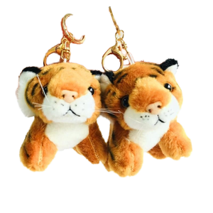 Mini <span class=keywords><strong>tigre</strong></span> porte-clés jouet simulé réaliste en peluche Animal couette 10 cm tissu porte-clés avec remplissage en coton PP - Product Image 4