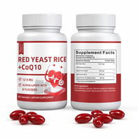 Capsules de CoQ10 et de levure de riz rouge 1215mg avec acide alpha-lipoïque et graines de lin – Formule personnalisée – Fournisseur d'usine de compléments alimentaires sous marque privée