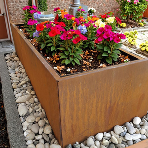 Nhiệm Vụ Nặng Nề Corten Thép Vuông Hộp Trồng Ngoài Trời Lớn Cube Chậu Hoa Cho Vườn Nhà Trung Tâm Trang Trí Cảnh Quan Đô Thị - Product Image 2