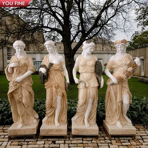 Célèbre Design Sculpté À La Main Mixte Rouge Blanc Marbre <span class=keywords><strong>Pierre</strong></span> <span class=keywords><strong>Statue</strong></span> Quatre Saisons Dieux Sculpture - Product Image 3
