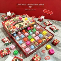 Calendrier de l'Avent de Noël en caoutchouc, boîte mystère, sans pression sur les stocks, avec petits jouets mignons, surprise de grande valeur et jouets anti-stress