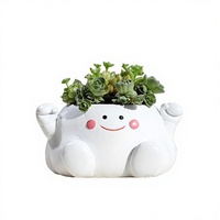 Petits pots à fleurs en résine blanche de 4 pouces, écologiques, légers, avec drainage, modernes, pour la décoration de la maison et du bureau, bon emballage