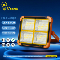 Projecteur LED portable 50W à énergie solaire, ABS IP66, réglable, rechargeable par USB, pour camping, urgence, travail, entrepôt