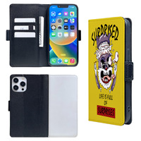Nouvelle tendance personnalisée en cuir PU pour iPhone 14 13 12 portefeuille Flip Sublimation téléphone pour les Services de Fabrication de cas