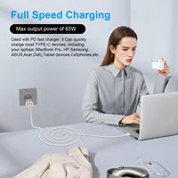 Câble de charge rapide USB C vers USB C PD65W Type C pour ordinateur portable MateBook HP Thinkpad Yoga MacBook Pro Mini DELL Samsung