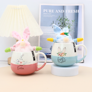Factory Wholesale Custom High Quality <strong>Easter</strong> Color Glazed Ceramic <strong>Mugs</strong> with Gift Color Box Packaging and Doll 13oz Cute Cups - Product Image 3