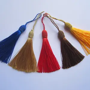 free sample many colors 9 cm large silk tassels for jewelry, 100% rayon fringe tassel silk decoration