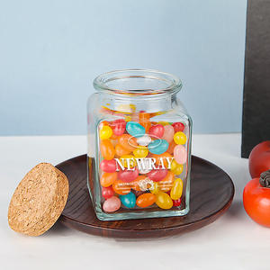 Pot carré en verre de 250ml avec couronne et <span class=keywords><strong>collier</strong></span> à bouchon à vis pour la manipulation de surface d'impression d'écran d'emballage de sucre - Product Image 2